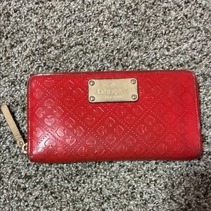 Kate Spade Red Spade Embossed Wallet